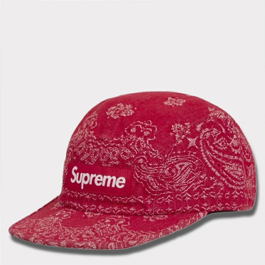 Supreme シュプリーム 2025SS Bandana Jacquard Denim Camp Cap バンダナジャガードデニムキャンプキャップ レッド 赤