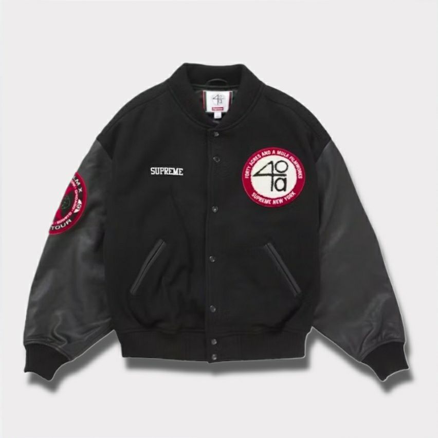 Supreme シュプリーム 2025SS 40 Acres Malcolm X Varsity Jacket　 40エーカーズマルコムXバーシティジャケット　ブラック 黒