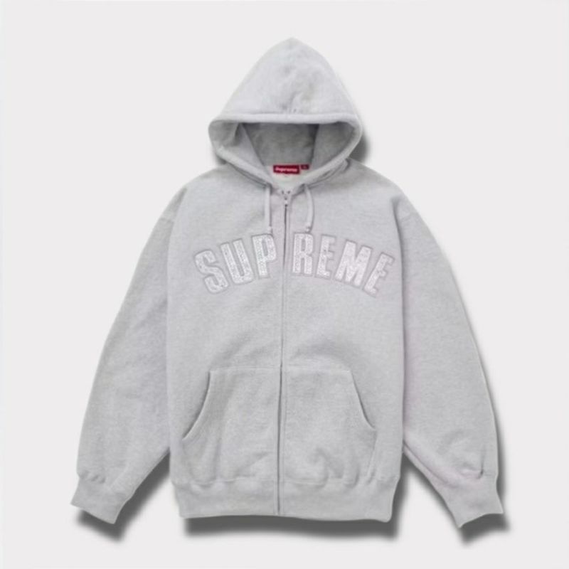 Supreme シュプリーム 2025SS B.B. Simon Zip Up Hooded Sweatshirt　ビービーサイモンジップアップフードスウェットパーカー　ヘザーグレー