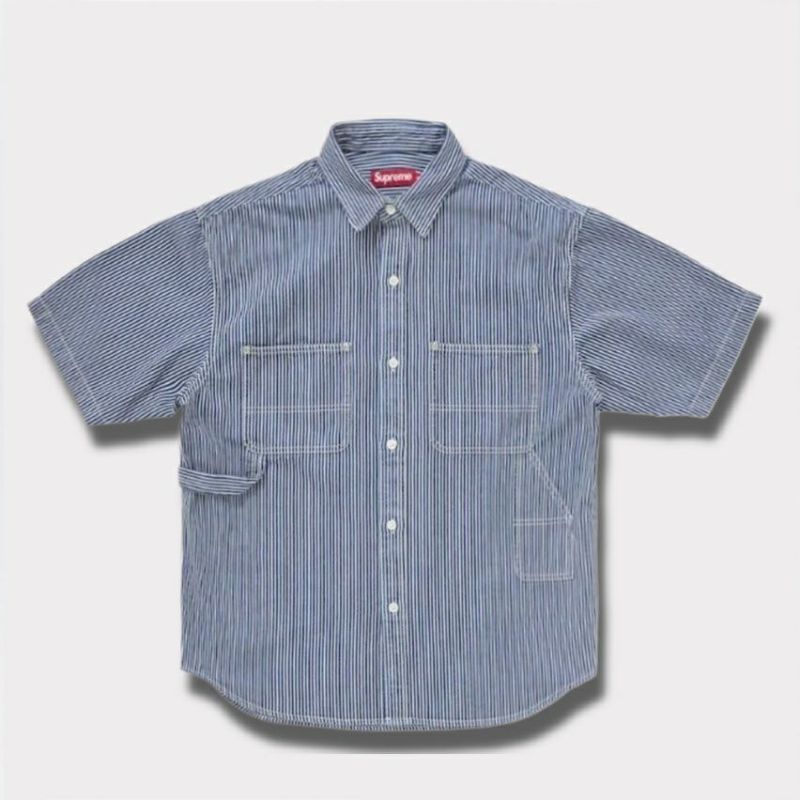 Supreme シュプリーム 2025SS Loose Fit S/S Denim Painter ルーズフィットショートスリーブデニムペインターシャツ　ストライプ