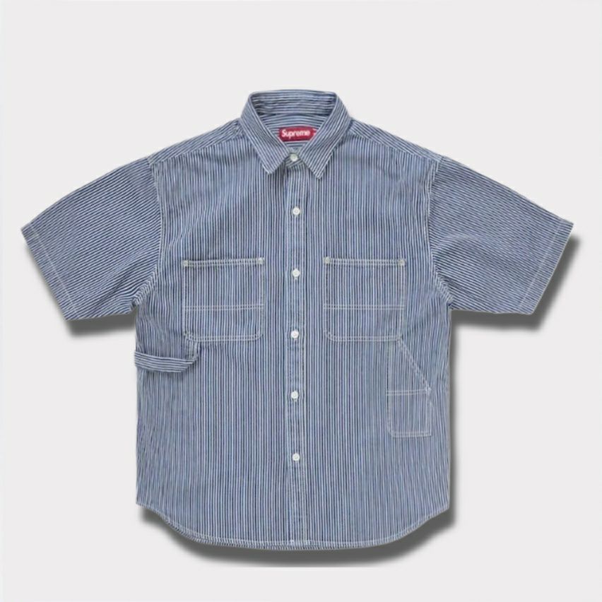 Supreme シュプリーム 2025SS Loose Fit S/S Denim Painter ルーズフィットショートスリーブデニムペインターシャツ　ストライプ