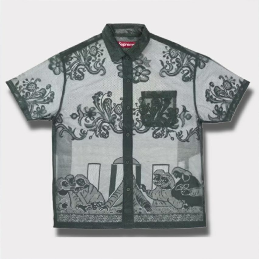 Supreme シュプリーム 2025SS Last Supper Lace S/S Shirt ラストサパーレースショートスリーブシャツ ダークグリーン