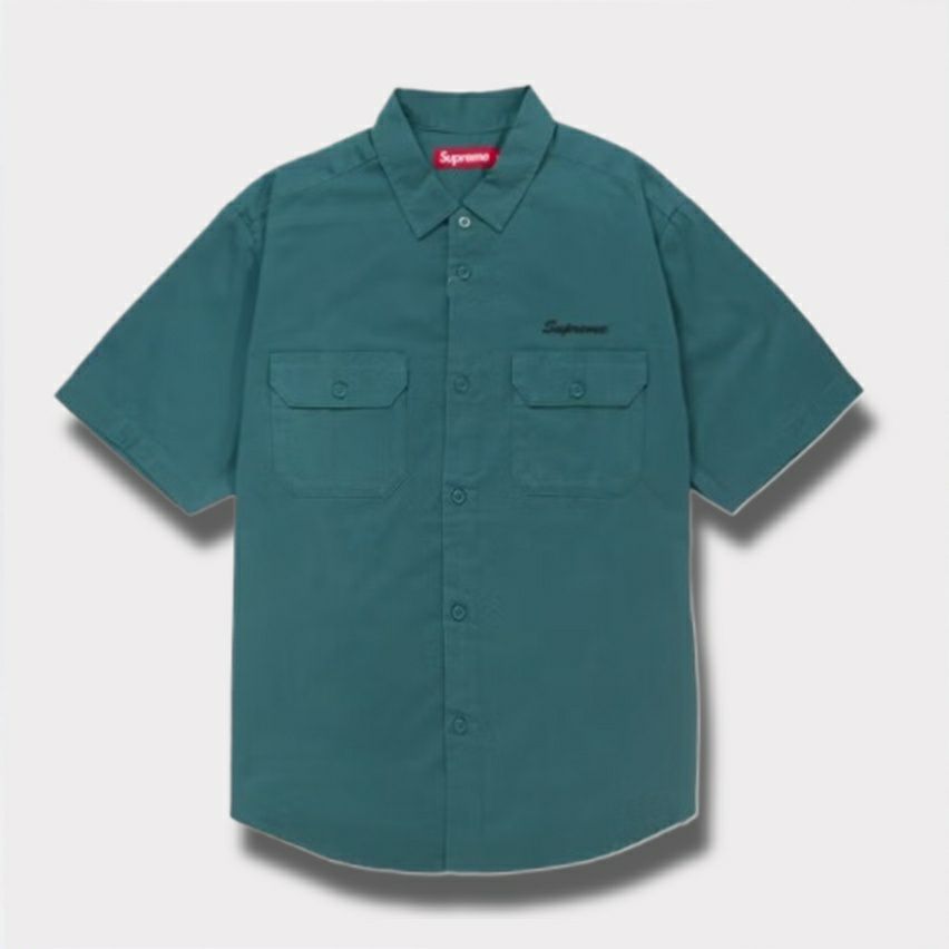  Supreme シュプリーム 2025SS Rhinestone Pin Up S/S Work Shirt ラインストーンピンナップショートスリーブワークシャツ　ワークグリーン1