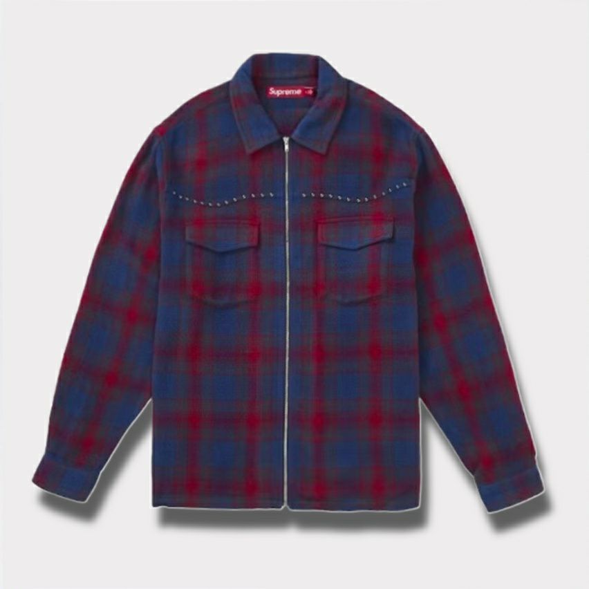 Supreme シュプリーム 2025AW Studded Shadow Plaid Zip Up Shirt  