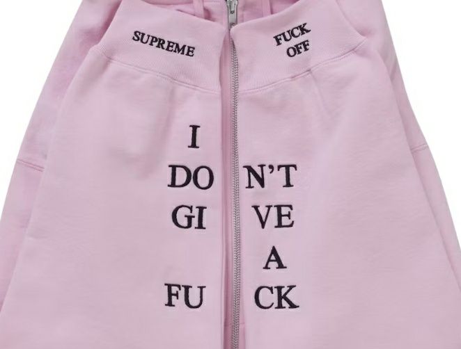 Supreme シュプリーム 2025AW IDGAF Zip Up Hooded Sweatshirt IDGAF ジップアップ フードパーカー ライトピンク2