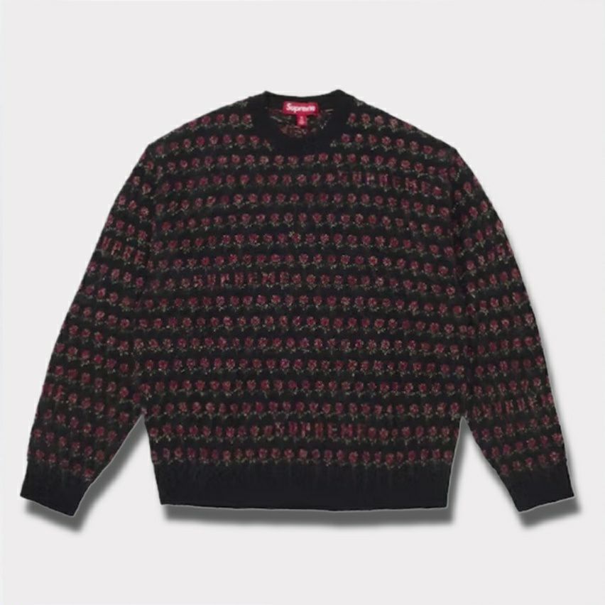 Supreme シュプリーム 2025AW Flowers Metallic Sweater フラワーズ メタリック セーター ブラック
