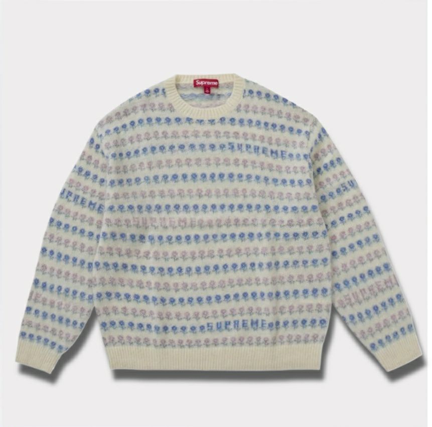 Supreme シュプリーム 2025AW Flowers Metallic Sweater フラワーズ メタリック セーター アイボリー