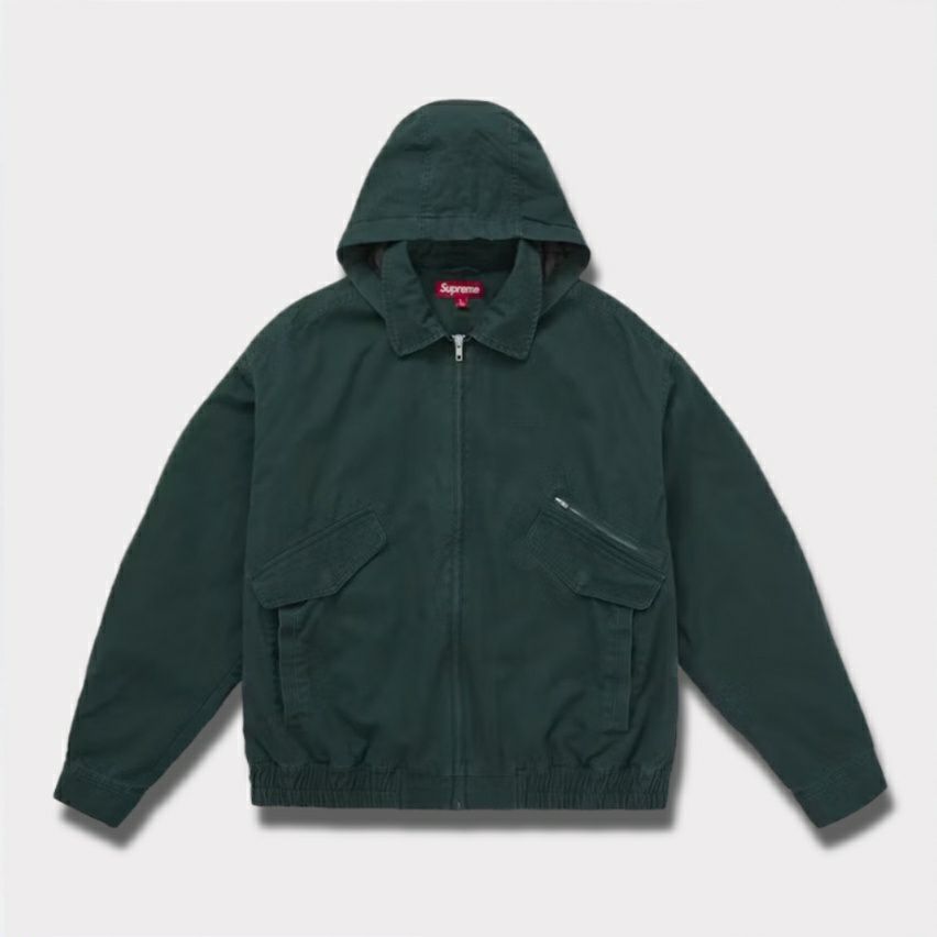 Supreme フード付きジャケット ホワイト/レッド シュプリーム SUPREME プルオーバーパーカー ジャケット フード