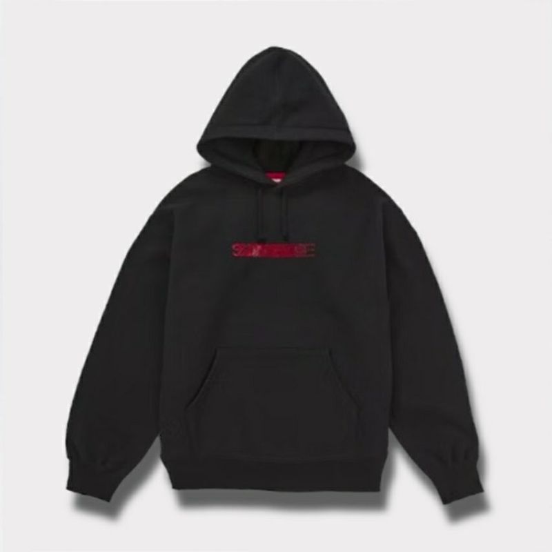 Supreme シュプリーム 2025AW Swarovski Motion Logo Hooded Sweatshirt スワロフスキー モーション ロゴ フードパーカー ブラック