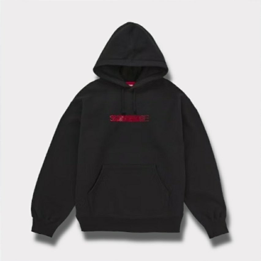 Supreme シュプリーム 2025AW Swarovski Motion Logo Hooded Sweatshirt スワロフスキー モーション ロゴ フードパーカー ブラック