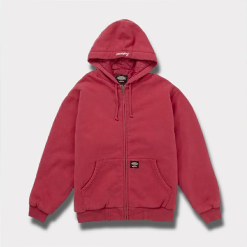 Supreme シュプリーム 2025AW Dickies Quilted Lined Zip Up Hooded Sweatshirt ディッキーズ キルテッド ラインド ジップ アップ パーカー バーントレッド