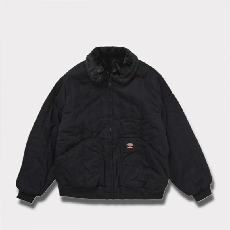 Supreme シュプリーム 2025AW Dickies Reversible Quilted Faux Fur Work Jacket ディッキーズ リバーシブル キルティング フェークスファー ワーク ジャケット　ブラック