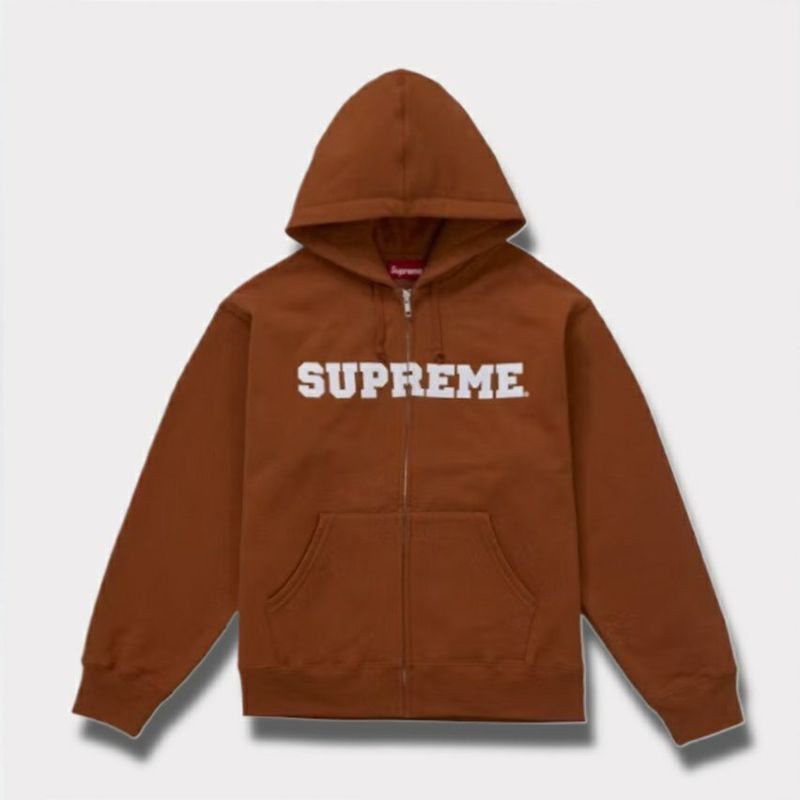 Supreme シュプリーム 2025AW Collegiate Applique Zip Up Hooded Sweatshirt　カレッジエイト アップリケ ジップアップ フードパーカー ラスト