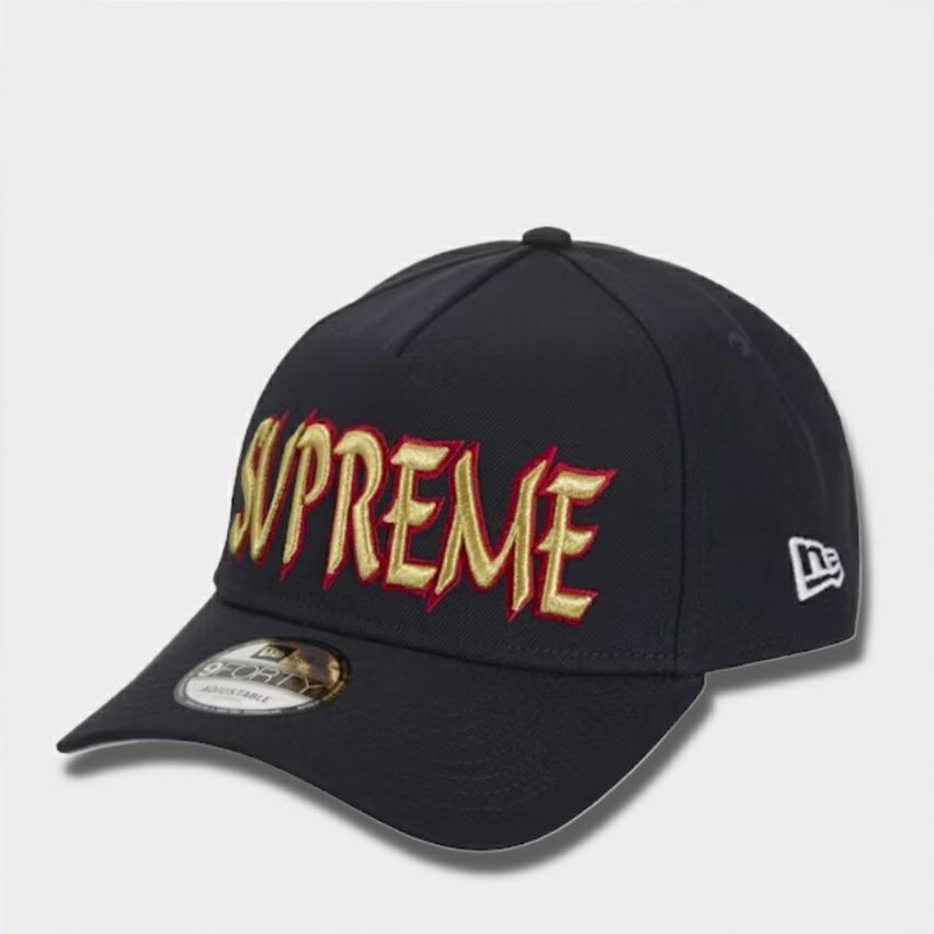 Supreme シュプリーム 2025AW Sharp Spellout Adjustable New Era　シャープ スペルアウト アジャスタブル ニューエラキャップ ネイビー