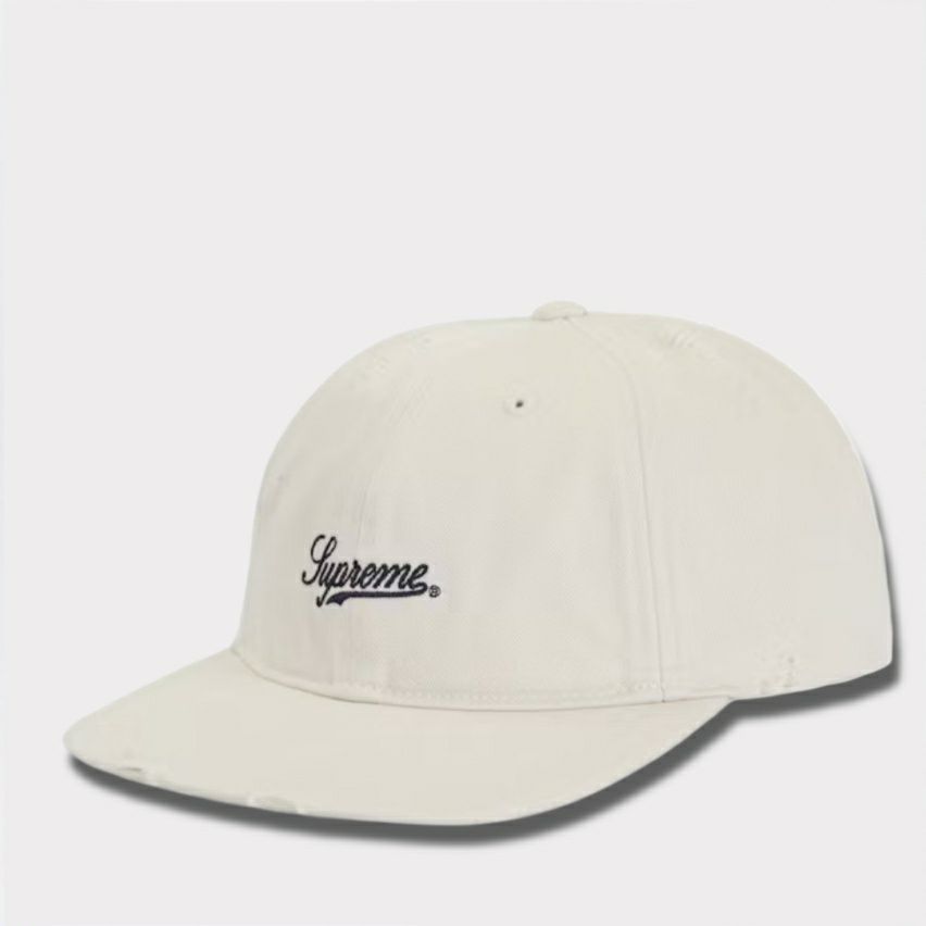 Supreme シュプリーム 2025AW Distressed Script 6-Panel　ディストレスト スクリプト 6パネルキャップ ストーン