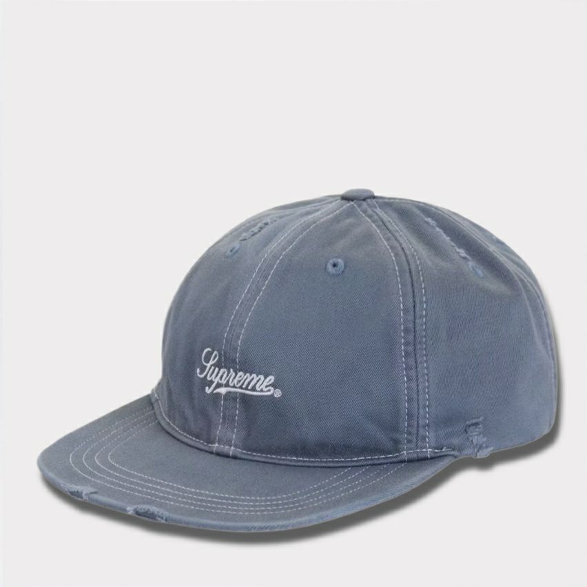 Supreme シュプリーム 2025AW Distressed Script 6-Panel　ディストレスト スクリプト 6パネルキャップ スレート
