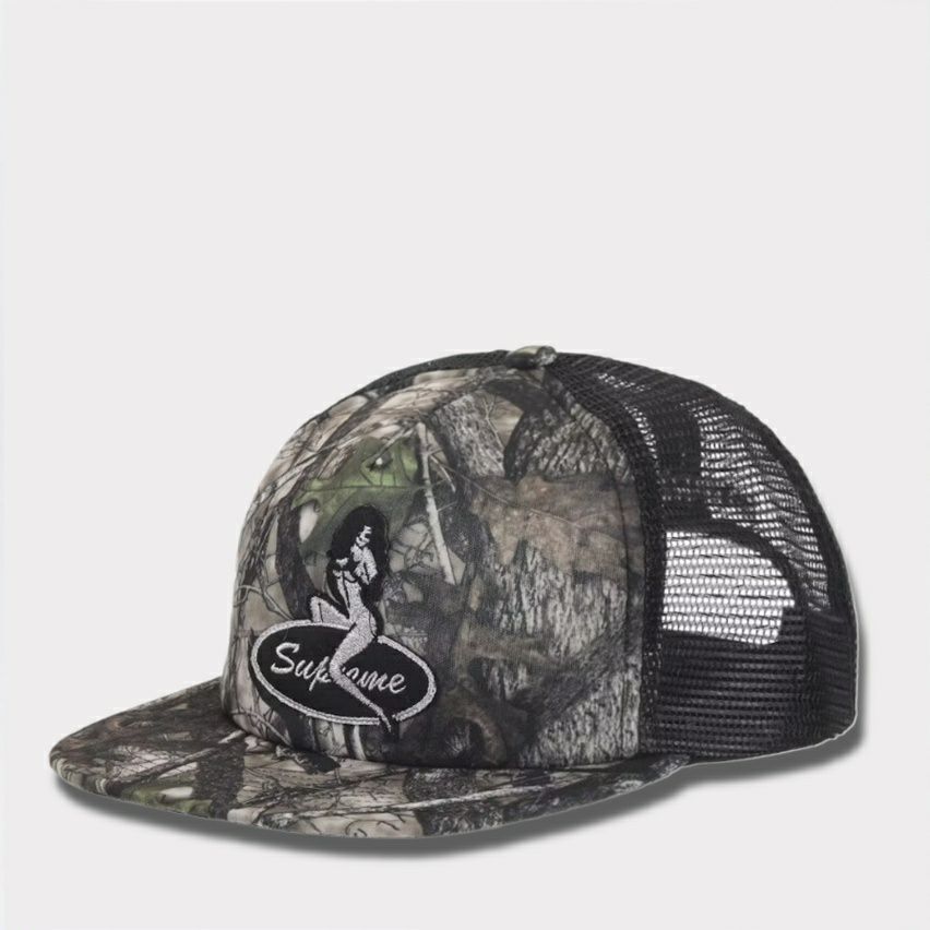 Supreme シュプリーム 2025AW Pinup Mesh Back 5-Panel Capピンアップ メッシュバック 5パネルキャップ　トゥルーティンバーHTC フォールカモ