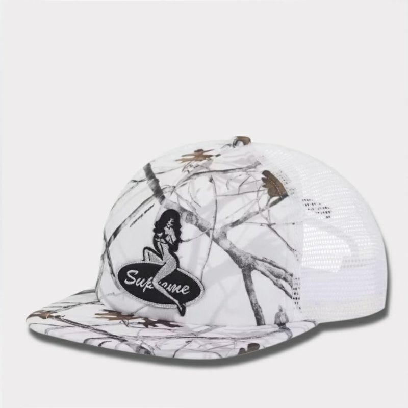 Supreme シュプリーム 2025AW Pinup Mesh Back 5-Panel Capピンアップ メッシュバック 5パネルキャップ　トゥルーティンバーコンシール ホワイトカモ