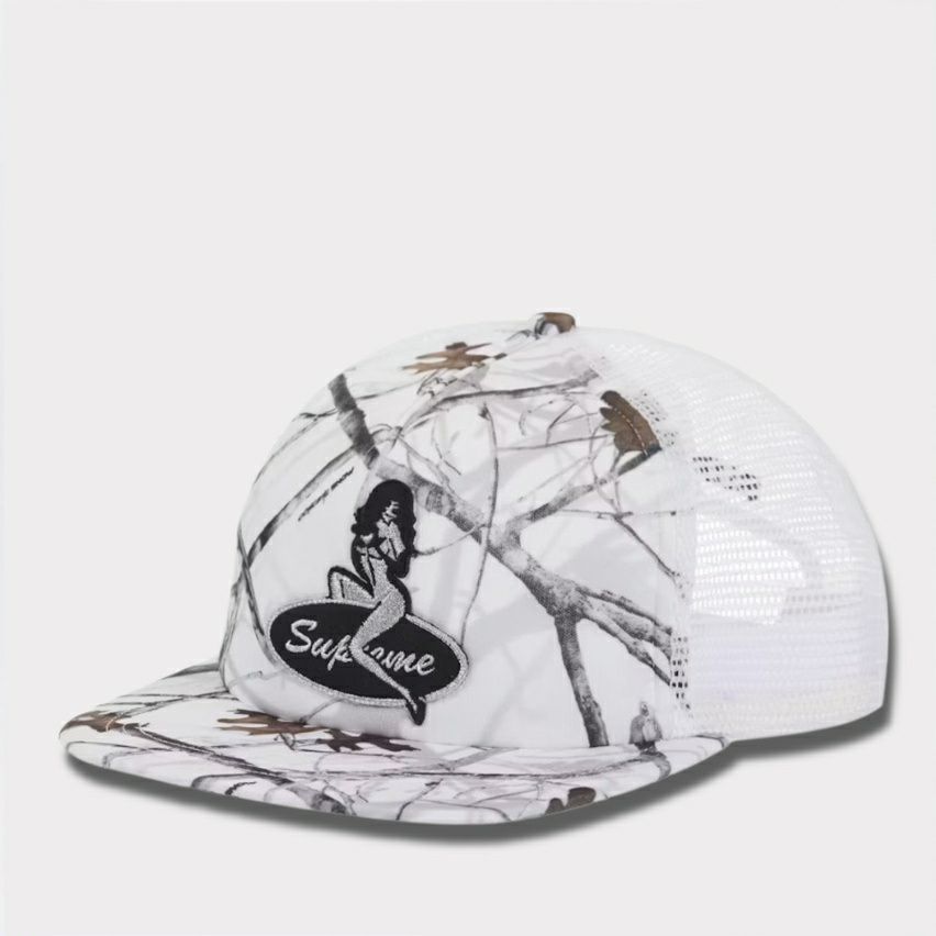 Supreme シュプリーム 2025AW Pinup Mesh Back 5-Panel Capピンアップ メッシュバック 5パネルキャップ　トゥルーティンバーコンシール ホワイトカモ