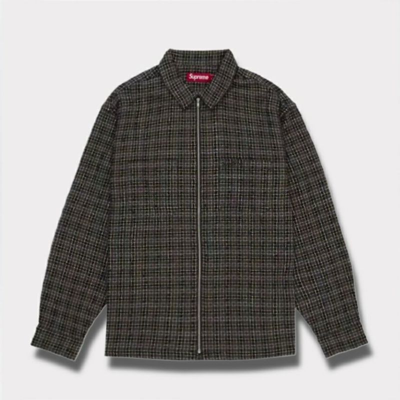 Supreme シュプリーム 2025AW Metallic Plaid Zip Up Shirt メタリック プレイド ジップアップ シャツ ウォッシュドブラック