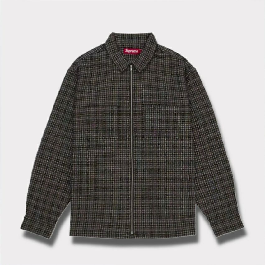 Supreme シュプリーム 2025AW Metallic Plaid Zip Up Shirt メタリック プレイド ジップアップ シャツ ウォッシュドブラック