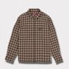 Supreme シュプリーム 2025AW Metallic Plaid Zip Up Shirt メタリック プレイド ジップアップ シャツ　ブラウン