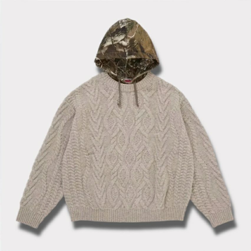 Supreme シュプリーム 2025AW Cable Hooded Sweater　ケーブル フード セーター　オートミール