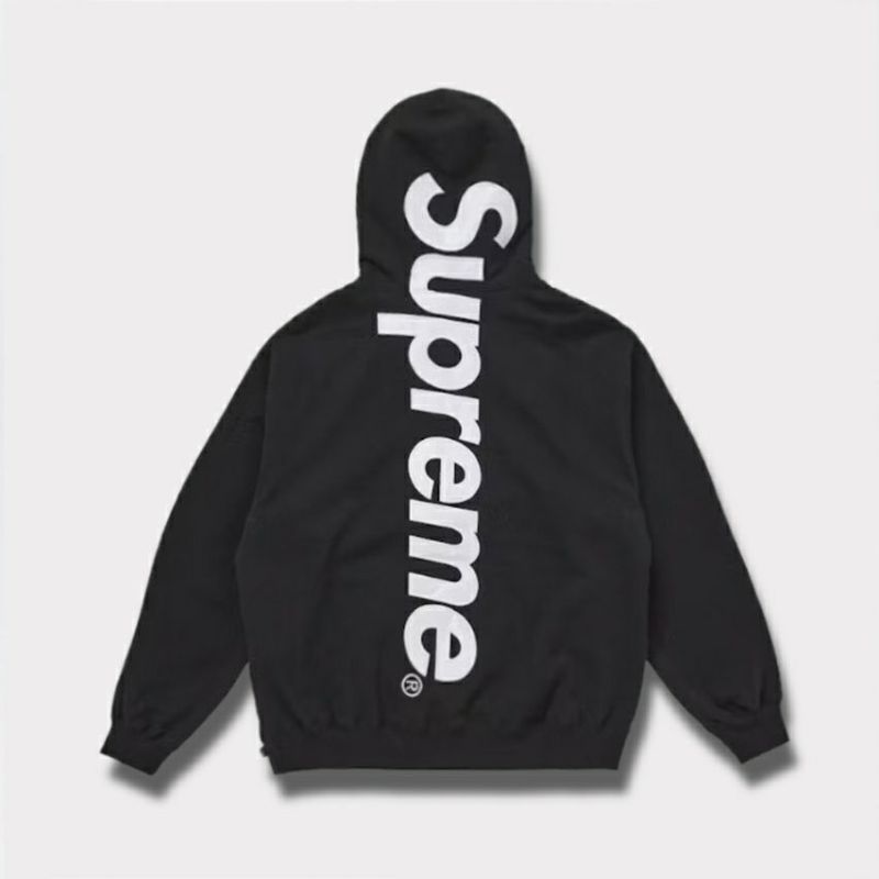 Supreme シュプリーム 2025AW Satin Applique Hooded Sweatshirt サテン アップリケ フーディー パーカー　ブラック