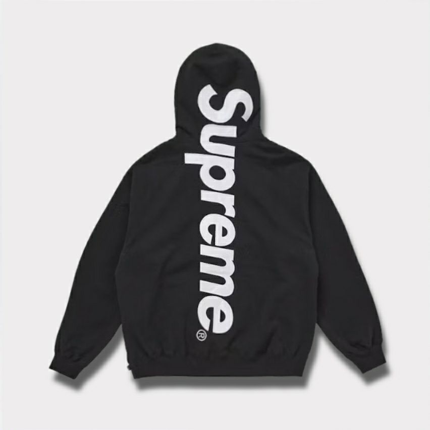 Supreme シュプリーム 2025AW Satin Applique Hooded Sweatshirt サテン アップリケ フーディー パーカー　ブラック