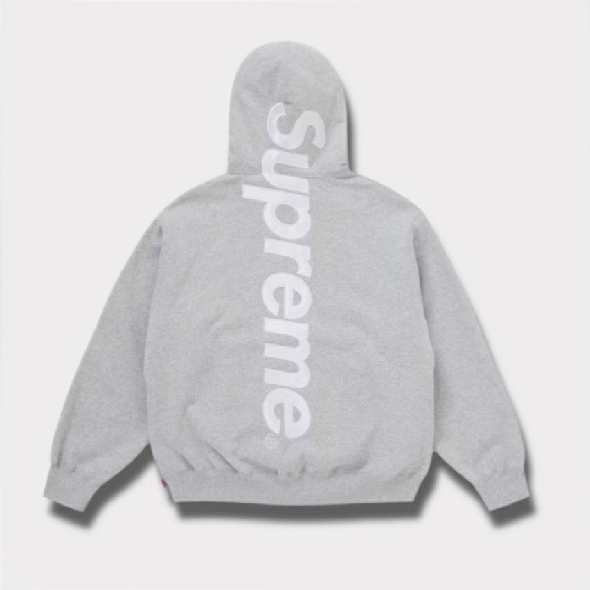 Supreme シュプリーム 2025AW Satin Applique Hooded Sweatshirt サテン アップリケ フーディー パーカー　ヘザーグレー