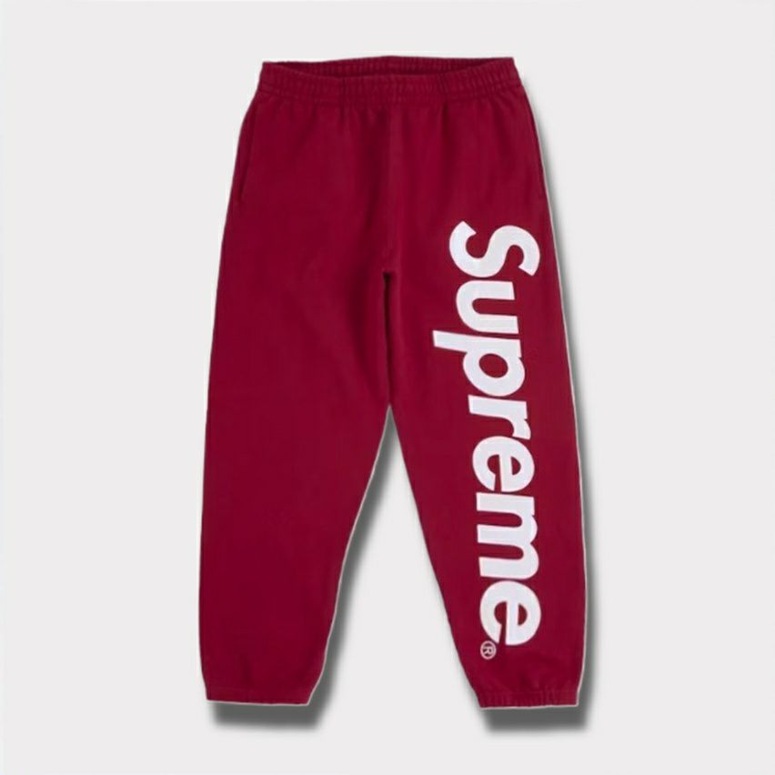 Supreme シュプリーム 2025AW Satin Applique Sweatpant サテン アップリケ スウェットパンツ ダークレッド