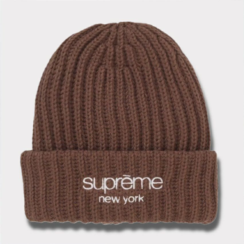 Supreme シュプリーム 2025AW Chunky Rib Classic Logo Beanie チャンキー リブ クラシック ロゴ ビーニー ブラウン