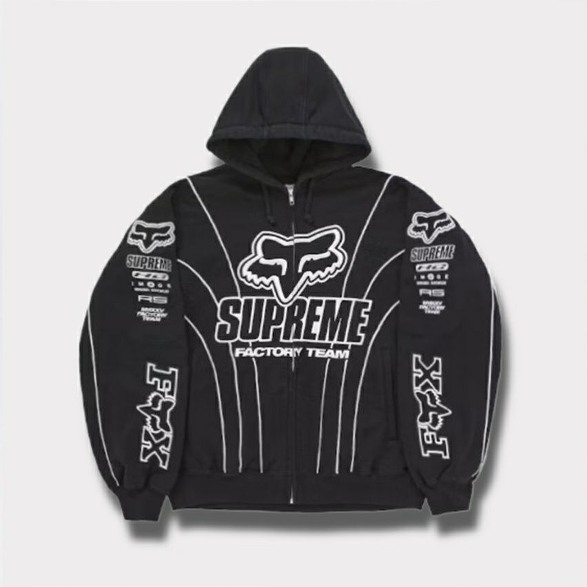 Supreme シュプリーム 2025AW Fox Racing Zip Up Hooded Sweatshirt　フォックスレーシング ジップ アップ フード パーカー ブラック