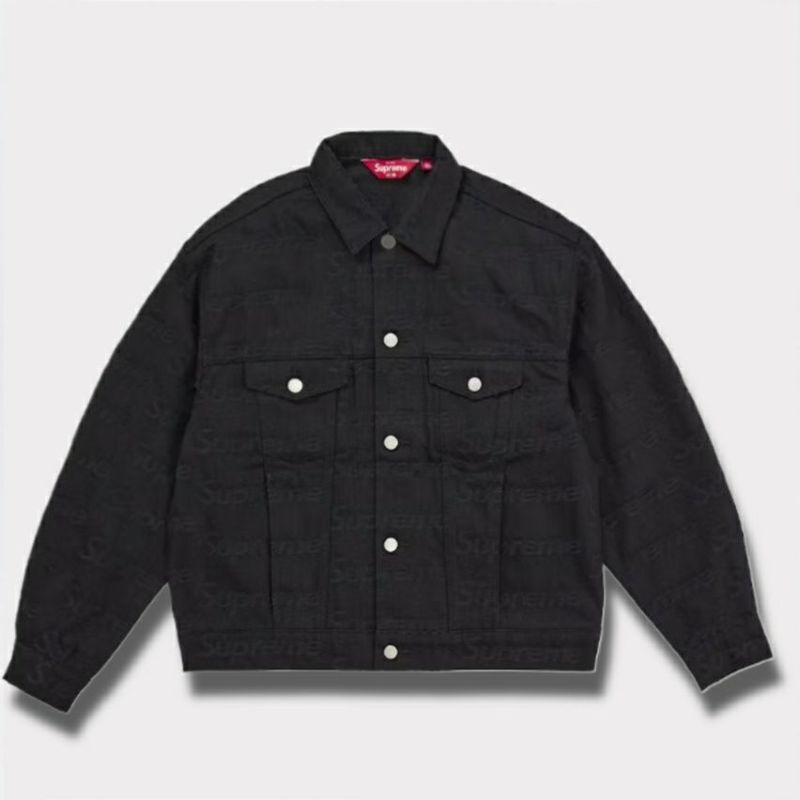 Supreme シュプリーム 2025AW Jacquard Logos Denim Trucker Jacket ジャカード ロゴ デニム トラッカー ジャケット ブラック