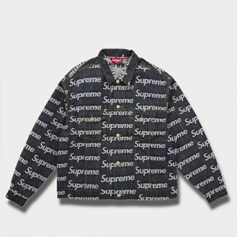 Supreme シュプリーム 2025AW Jacquard Logos Denim Trucker Jacket ジャカード ロゴ デニム トラッカー ジャケット リジッドインディゴ