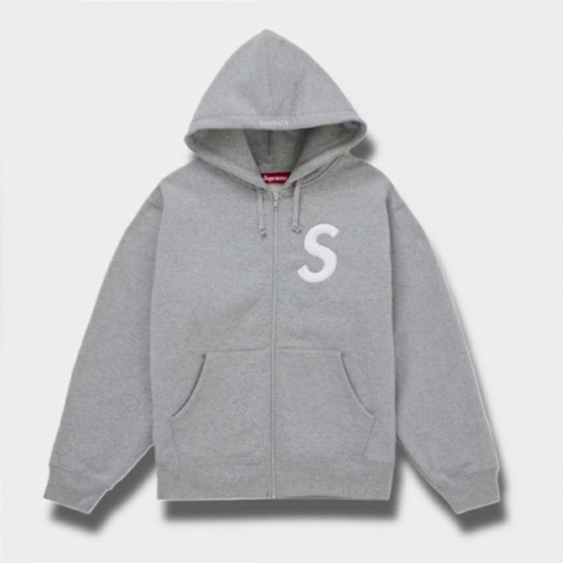 Supreme シュプリーム 2025AW S Logo Zip Up Hooded Sweatshirt Sロゴ ジップアップ フードパーカー ヘザーグレー