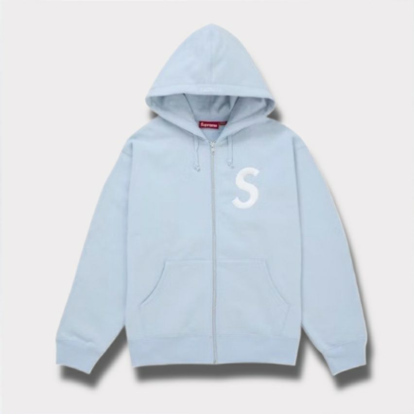 Supreme シュプリーム 2025AW S Logo Zip Up Hooded Sweatshirt Sロゴ ジップアップ フードパーカー ライトブルー