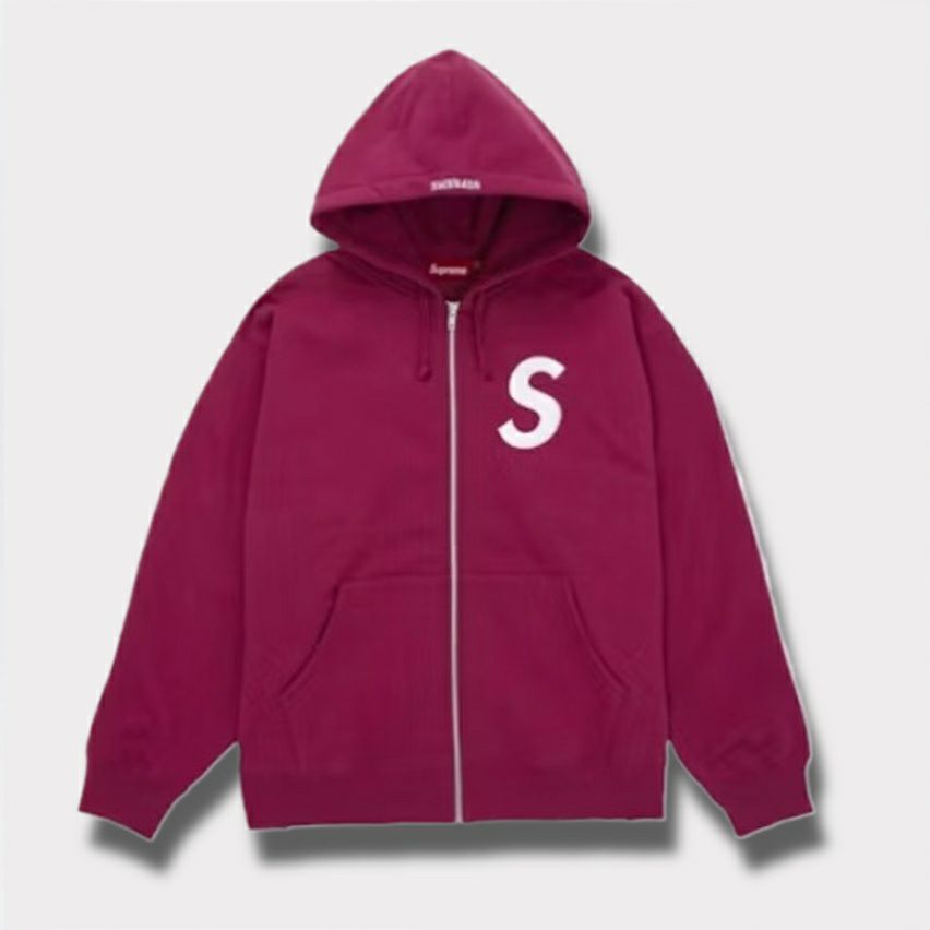  Supreme シュプリーム 2025AW S Logo Zip Up Hooded Sweatshirt Sロゴ ジップアップ フードパーカー ラズベリー