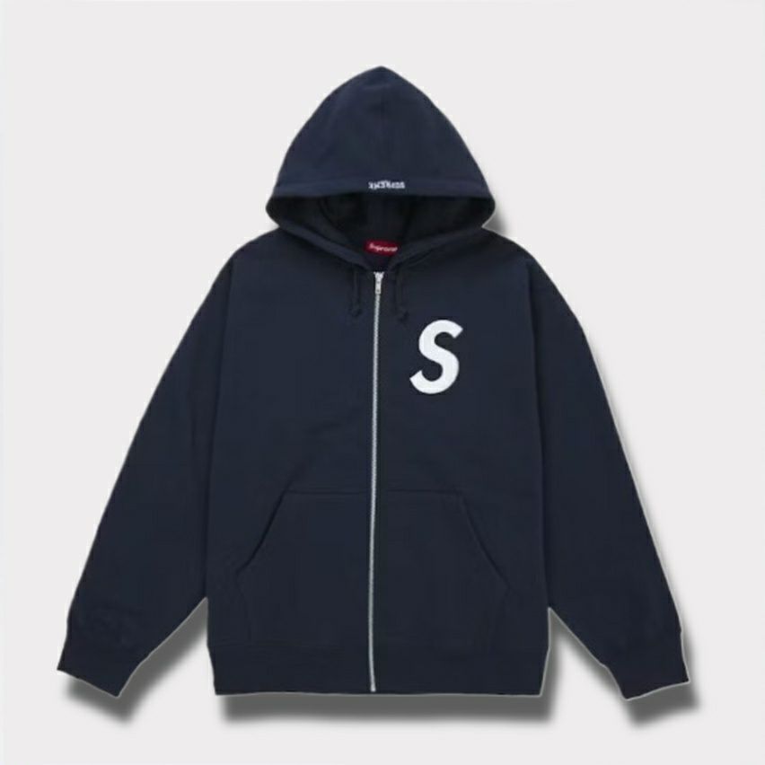  Supreme シュプリーム 2025AW S Logo Zip Up Hooded Sweatshirt Sロゴ ジップアップ フードパーカー ネイビー