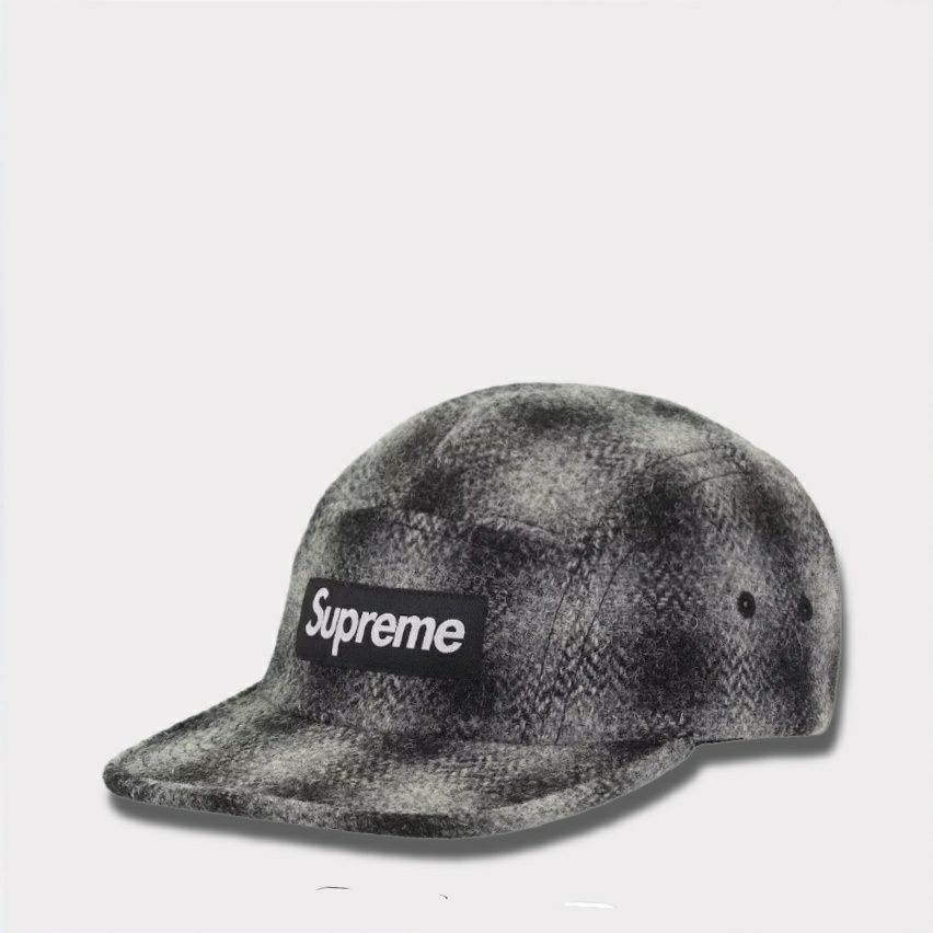 Supreme シュプリーム 2025AW Harris Tweed Camp Cap ハリスツイード キャンプキャップ ブラック