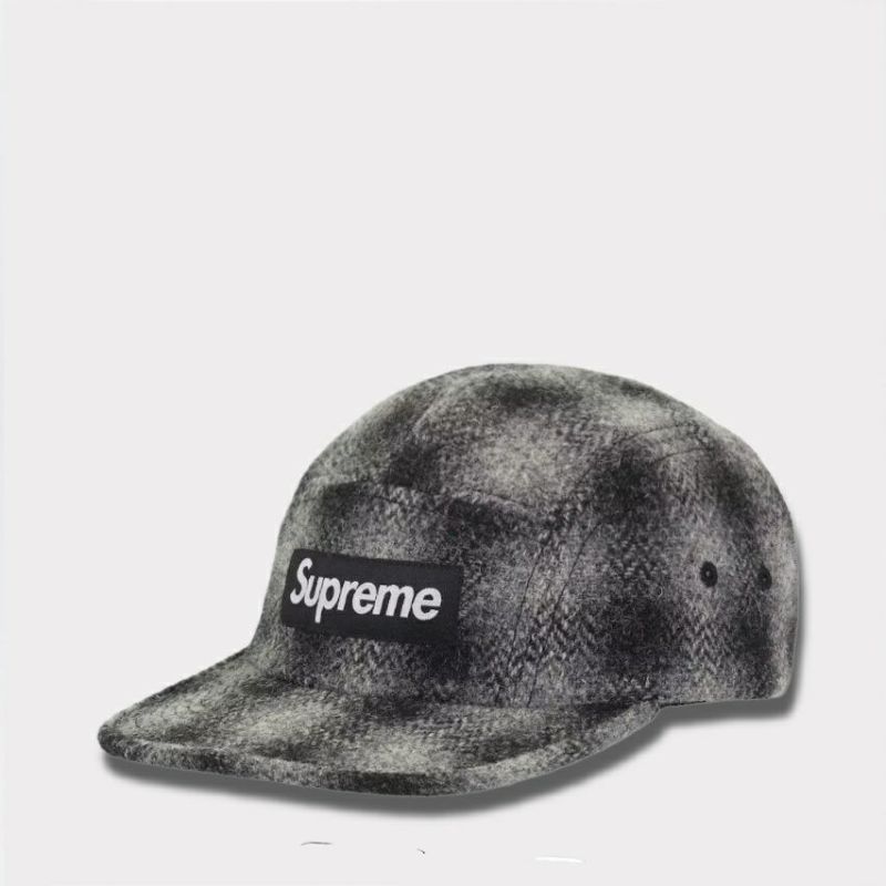 Supreme シュプリーム 2025AW Harris Tweed Camp Cap ハリスツイード キャンプキャップ ブラック