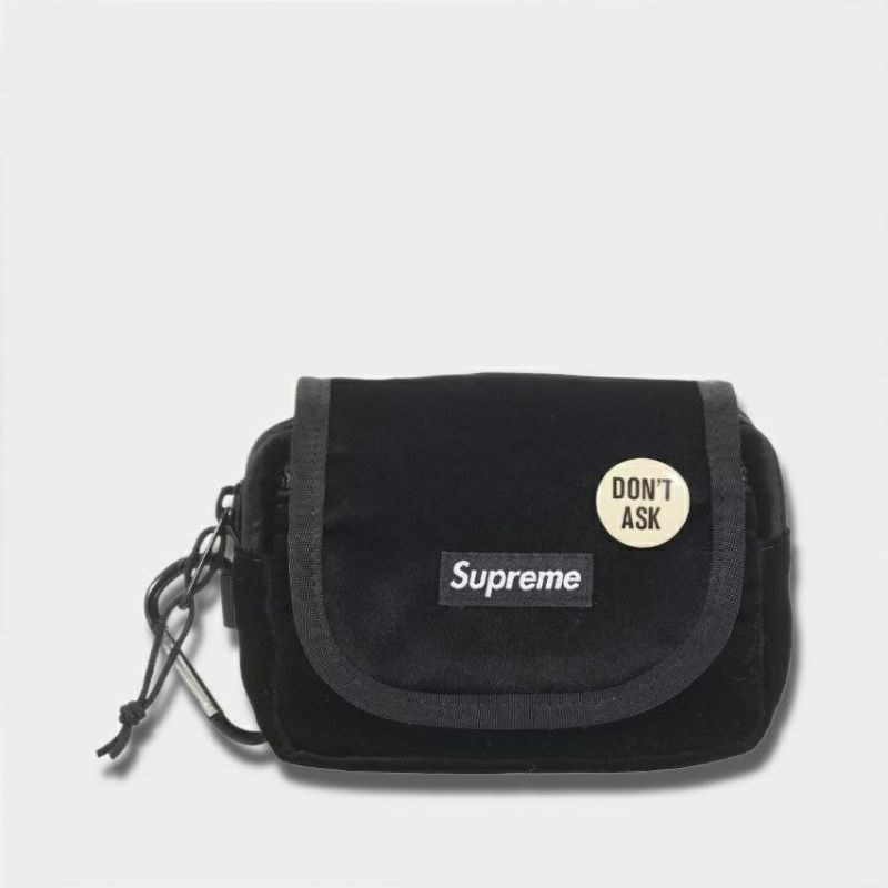 Supreme シュプリーム 2025AW Velvet Mini Pouch ベルベット ミニポーチ 　ブラック