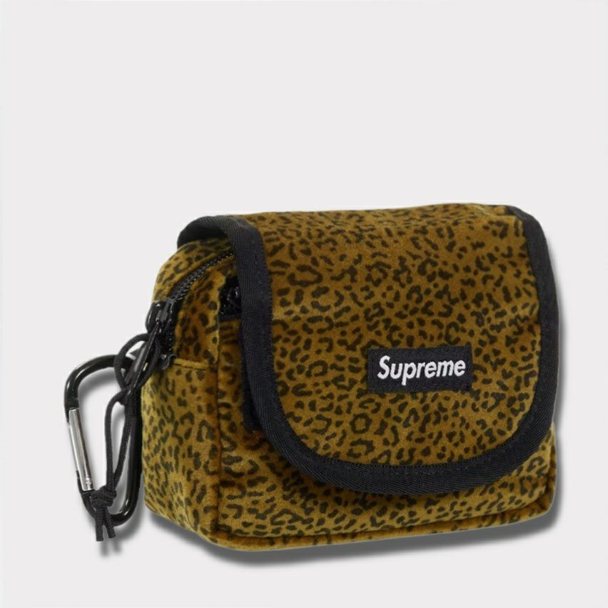  Supreme シュプリーム 2025AW Velvet Mini Pouch ベルベット ミニポーチ 　タンレオパード1