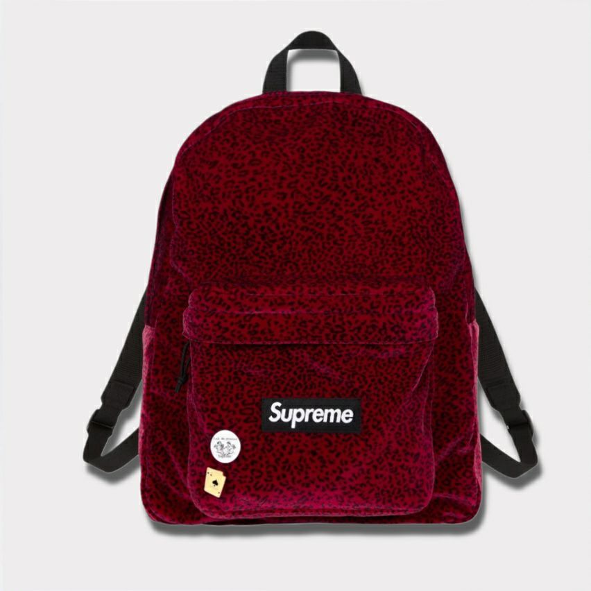 Supreme シュプリーム 2025AW Velvet Backpack ベルベット バックパック レッドレオパード