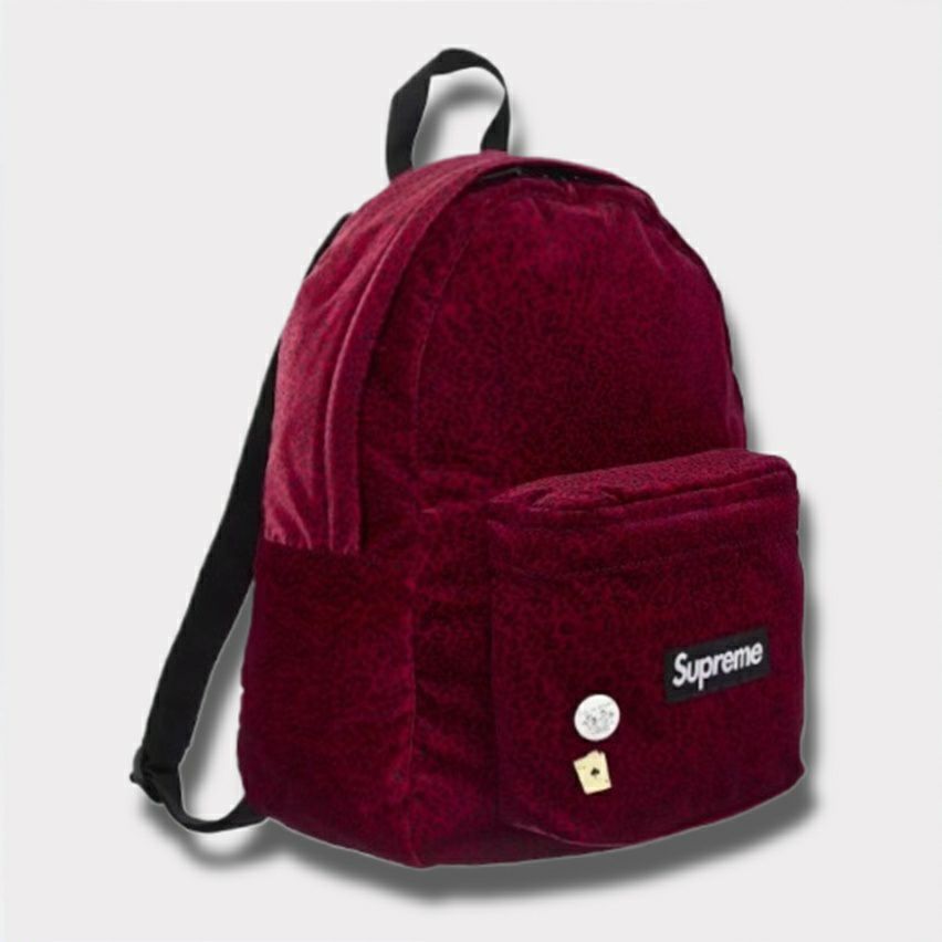 Supreme シュプリーム 2025AW Velvet Backpack ベルベット バックパック レッドレオパード1