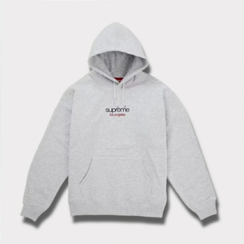  Supreme シュプリーム 2025AW Classic Logo Shop Hooded Sweatshirt　【Los Angels】　クラシック ロゴ ショップ フード スウェットシャツ　ヘザーグレー