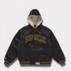 Supreme シュプリーム 2025AW Mitchell & Ness Lined Hooded Satin Varsity Jacket ミッチェルアンドネス ラインド フーデッド サテン バーシティジャケット ブラック