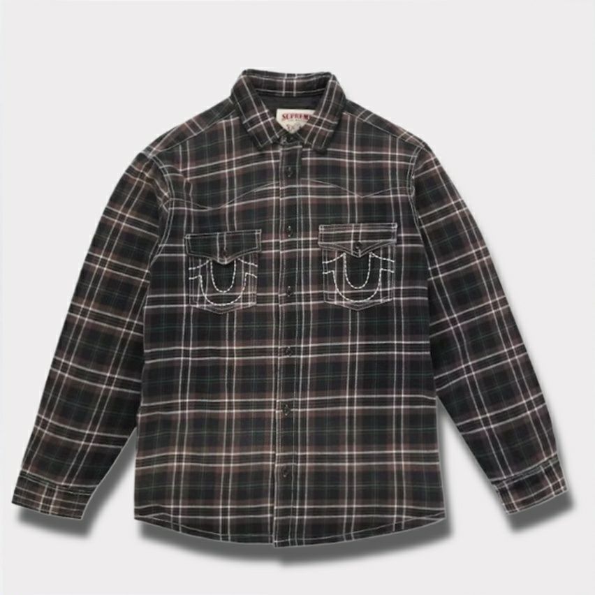 Supreme シュプリーム 2025AW True Religion Quilted Lined Plaid Flannel Shirt トゥルーリリジョン キルティング ラインド チェック フランネル シャツ　ブラック
