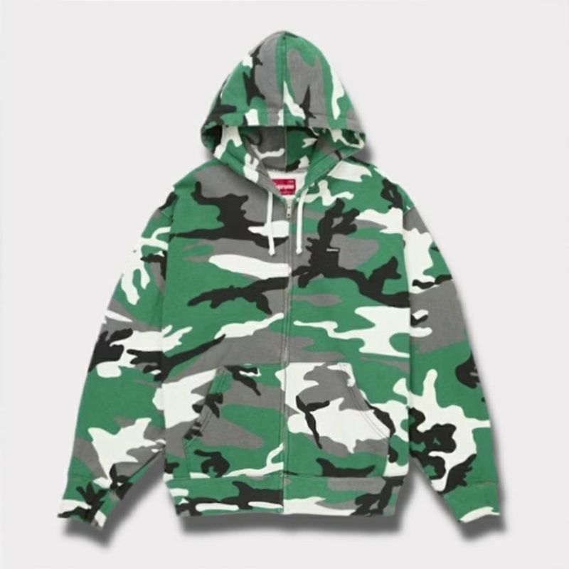 Supreme シュプリーム 2025AW Small Box Zip Up Hooded Sweatshirt　スモール ボックス ジップ アップ フード パーカー グリーンカモ