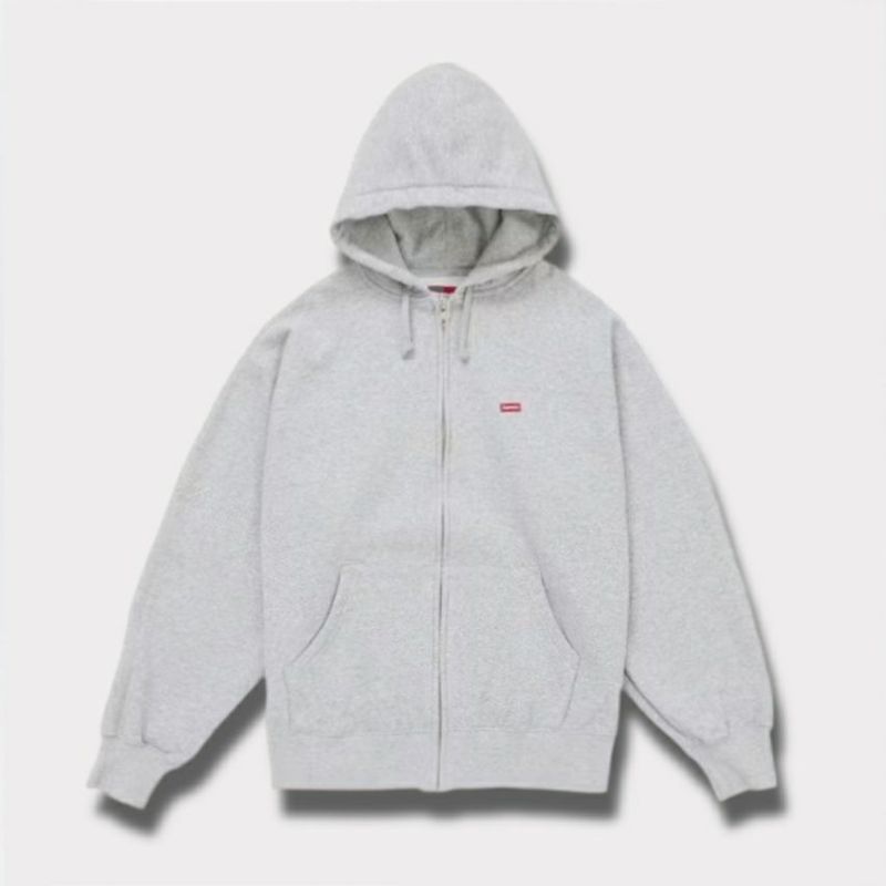  Supreme シュプリーム 2025AW Small Box Zip Up Hooded Sweatshirt　スモール ボックス ジップ アップ フード パーカー ヘザーグレー